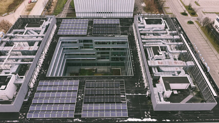 Fototapeta premium Smart server facility with sustainable power management