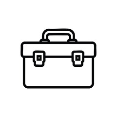 Obraz premium Black and white engineering toolbox icon vector illustration