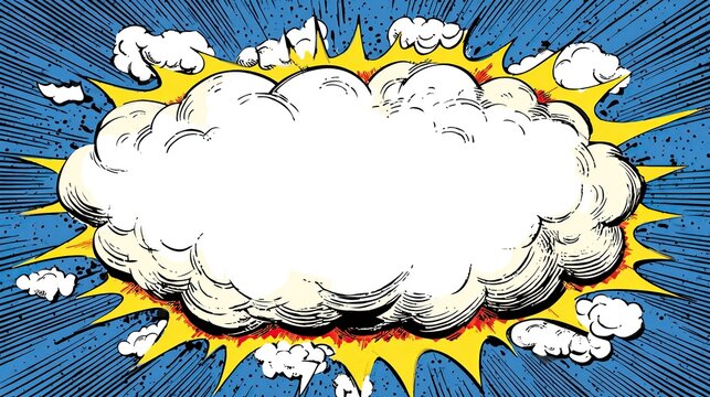 Vector illustration of bold comic speech bubble frame