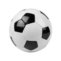 Fototapeta premium A soccer ball with black and white panels isolated on transparent background