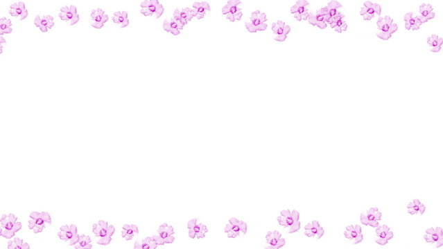 Pale blue floral frame with pink fowers up down