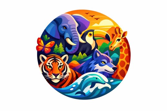 wildlife animals circle logo