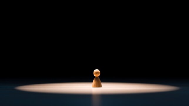 Wealth and Poverty Mindset. Illuminated Wooden Figurine Illustrating Clarity vs Confusion in Financial Mindset Concept