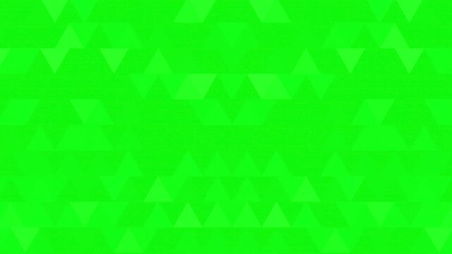 Abstract green geometric background with moving triangles