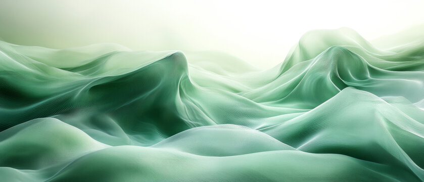 Green wavy abstract form