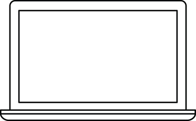 Obraz premium white laptop icon on white background, The laptop opens with a transparent screen for mock-up.