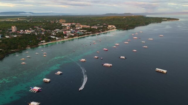  Aerial on Alone Beach, Bohol.  Panglao Island Philippines travel destination