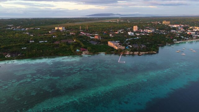 Aerial on Alone Beach, Bohol.  Panglao Island Philippines travel destination