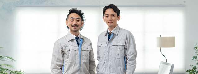 Obraz premium 作業着を着た男性のポートレート