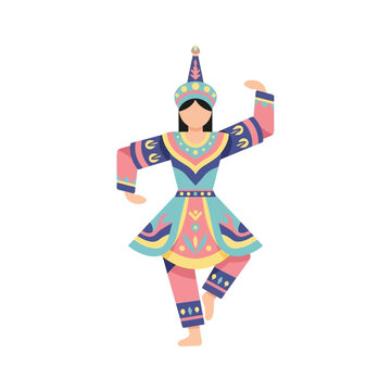 Woman in Traditional Afghan Dance Costume Performing Kuchi Dance