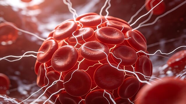 Red blood cells and fibers