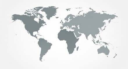 Obraz premium A gray map of the world on a white background