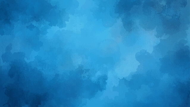 Vector Abstract cloudscape backdrop and dreamy ethereal effect and artistic watercolor effect and vivid blue sky and textured brushstrokes and atmospheric design and elegant artistic background.