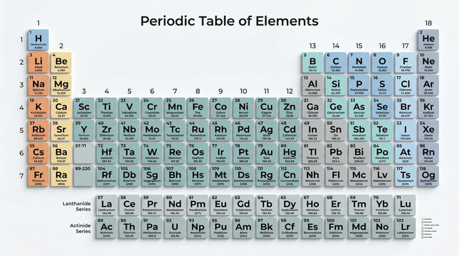 Periodic Table of Elements Chemistry Chart Scientific Reference Educational Resource