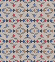 Fototapeta premium Japanese Diamond Motif Vector Seamless Pattern
