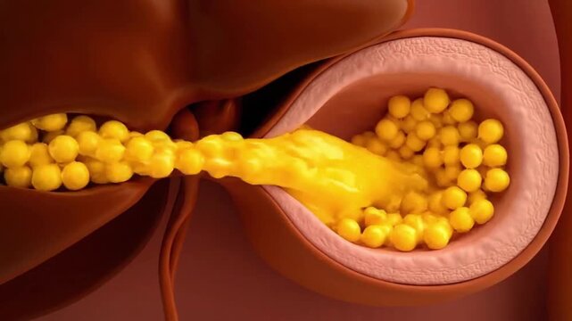 Advanced Gastroenterology and Digestive Health Visualization, Gallstone Formation and Bile Duct Blockage for Medical Campaigns