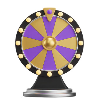 Creative 3D Lucky Wheel Spinner for Casino Game Show and Reward Concept