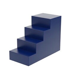Obraz premium A set of four ascending blue steps forming a simple staircase structure.