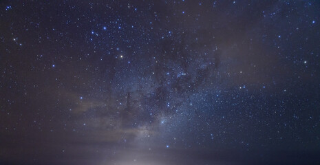 Fototapeta premium Vast awe inspiring milky way galaxy over Uyuni salt flat in Bolivia at night