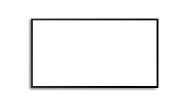 Empty Tv frame with reflection and transparent screen PNG isolated, realistic LCD and LED monitor mockup vector illustration