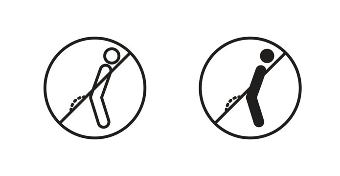 Ban piss sign for web design. icon symbol vector