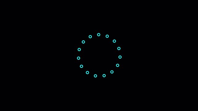 animated  dot circle frame animation on background  with alpha channel . Rectangular doodle scribble element motion graphic on transparent background 4K animation 