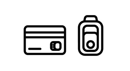 Fototapeta premium Credit card payment and automotive key fob access icons for financial and vehicle security with car key