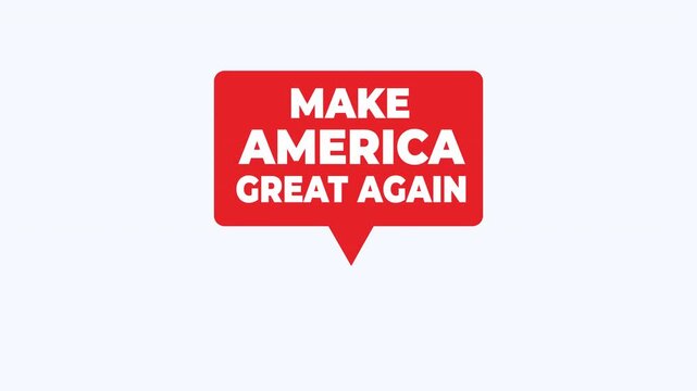 Make america great again speech bubble sign suitable for patriotic designs, political campaigns, social media posts, and promotional materials.