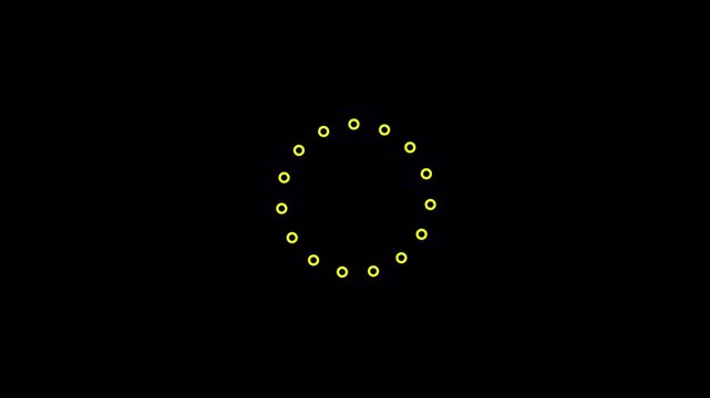animated  dot circle frame animation on background  with alpha channel . Rectangular doodle scribble element motion graphic on transparent background 4K animation 