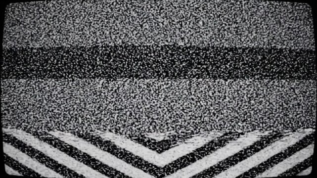 Retro TV static, no signal, with vintage test pattern