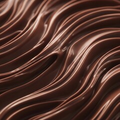 Naklejka premium Melted chocolate with smooth swirling patterns world chocolate day celebration dessert sweet treat food indulgence luxury rich decadent velvety texture