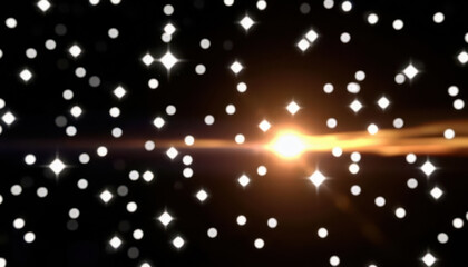 Fototapeta premium a galaxy filled with stars, creating a cosmic atmosphere. The bright light at the center draws attention amidst the stars in the dark space.