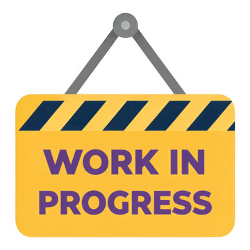 Work in Progress Yellow Sign Vector Icon