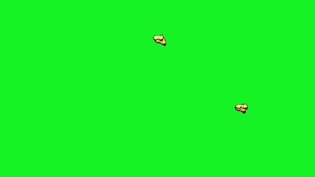 butterfly flying on sky Housefly Mosquitoes Swarm of flies bee flying 3d animation Green Screen Chroma Key Alpha Channel. 4k Video