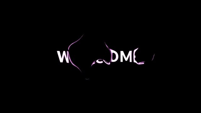Animated word WELCOME in modern typography style. Text animation, kinetic title, motion design, dynamic lettering, clean intro