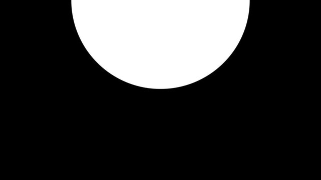 black and white expanded halved circle, video frames change, abstract geometric animated background, monochrome transition masks template
