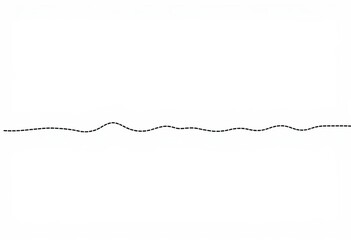 Fototapeta premium A hand-drawn, dashed, squiggly line on white background, background, line