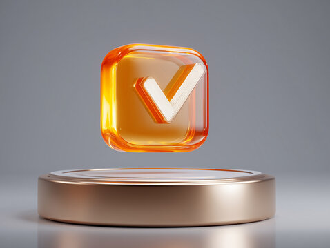yellow check mark button