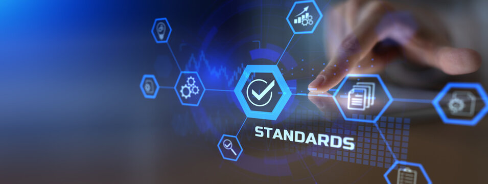Standards and Compliance for Business Quality Assurance Illustrated as Digital Technology Concept.