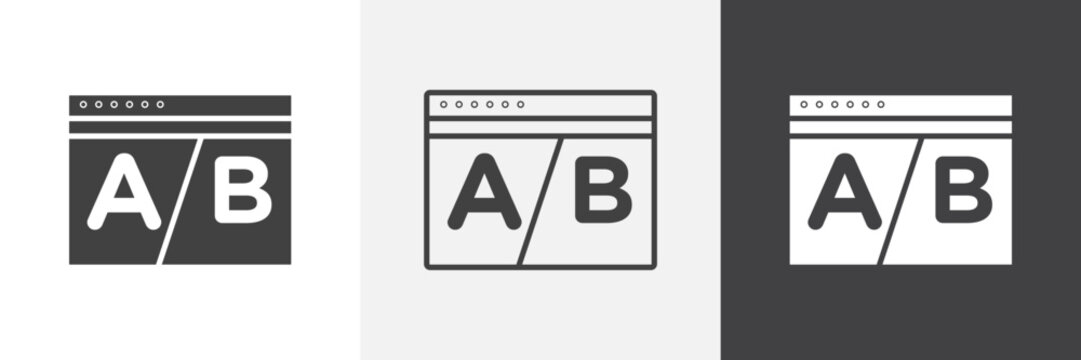 A B testing icon element for design projects and web designs