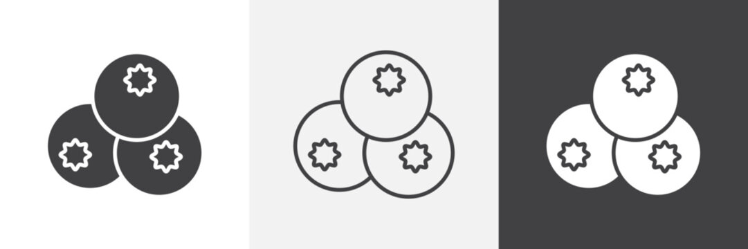 Blueberry icon element for design projects and web designs