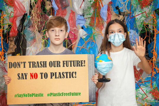 Young activists fight plastic waste &ndash; future without trash and plastic pollution