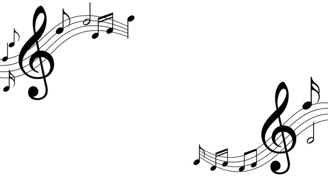 Elegant musical notation background for invitation or flyer