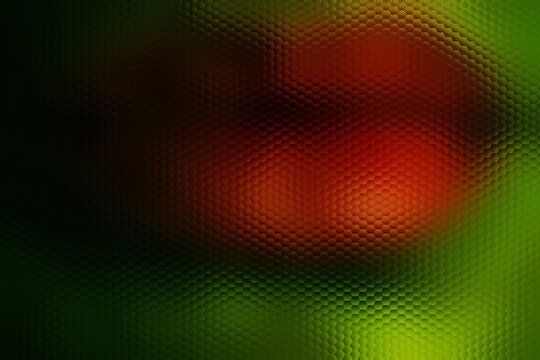 Abstract hexagonal close-up of red lips in a cyberpunk metaverse style