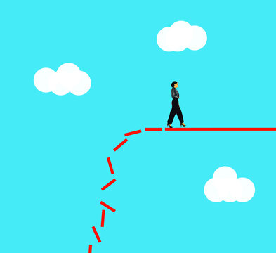 Abstract concept of strategy and determination facing a crisis