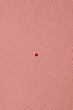 Red concentric circle pattern illustration with vintage texture