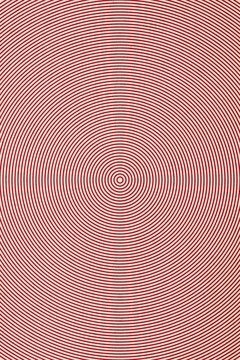 Red concentric circle illustration with vintage abstract pattern