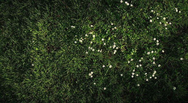 Summer Daisies Blooming In Lush Greenery