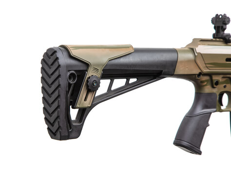 Tactical adjustable shotgun buttstock detail