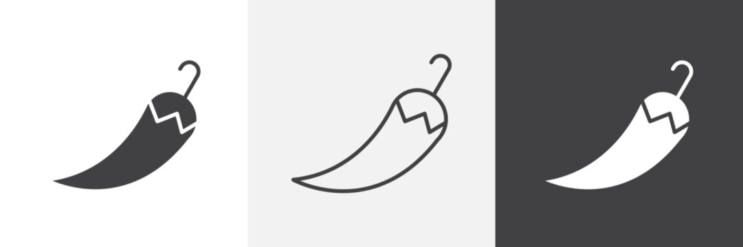 chilli pepper icon element for design projects and web designs